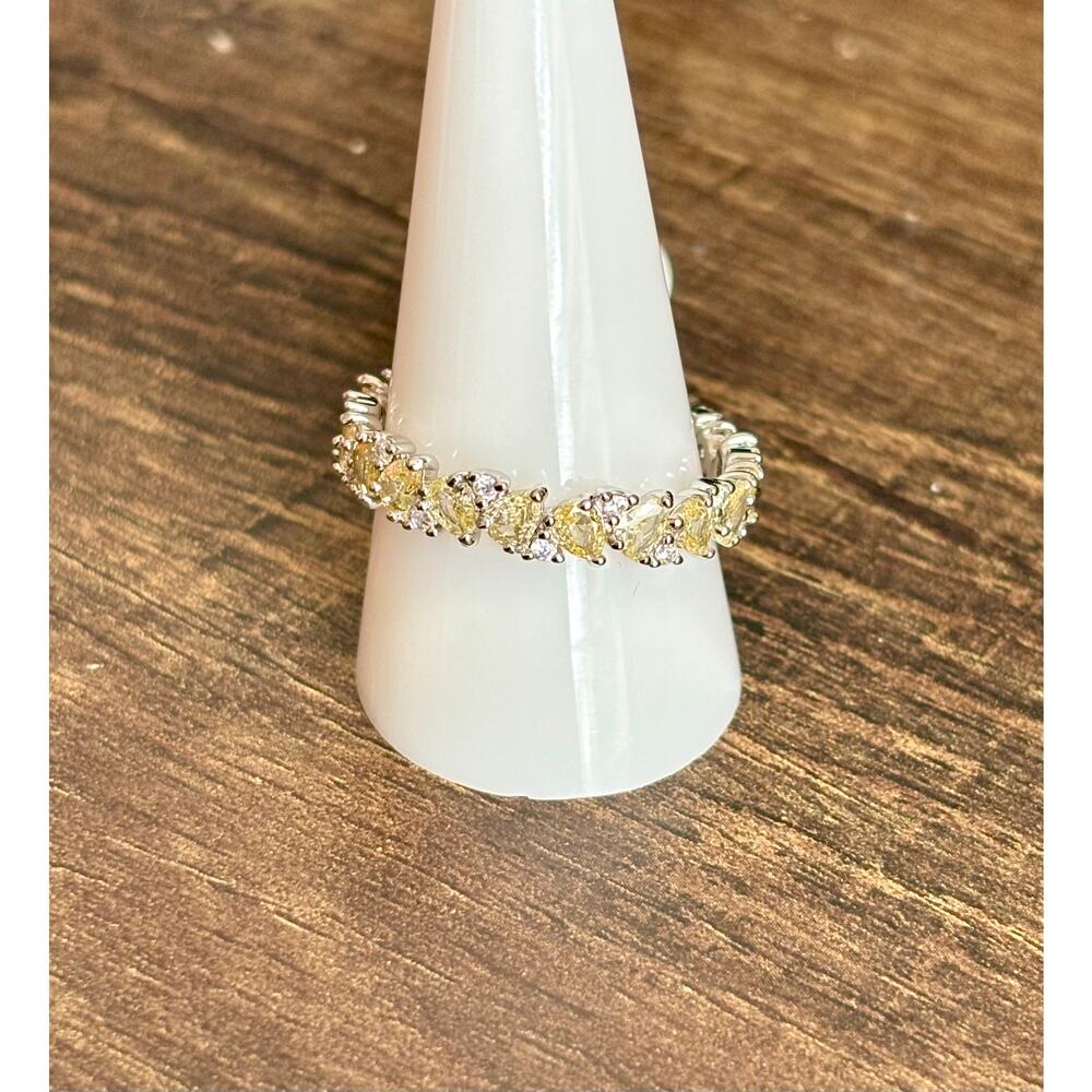 Bomb Party RBP7801 Infinite Moments Lemon Cubic Zirconia Rhodium Size 11